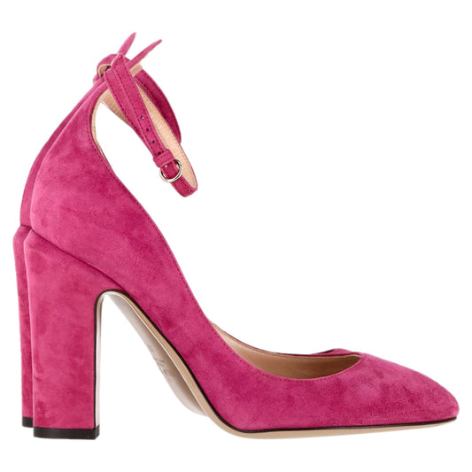 Valentino Tan-go Pumps In Pink Suede