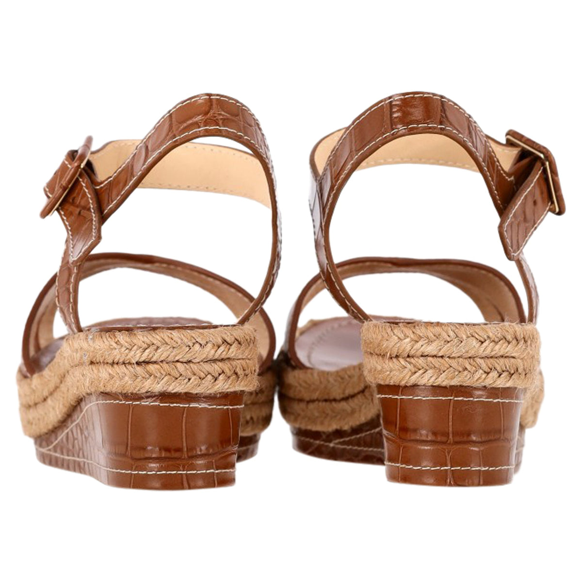 Christian Louboutin Almerio 60 Wedge Sandals in Brown Leather
