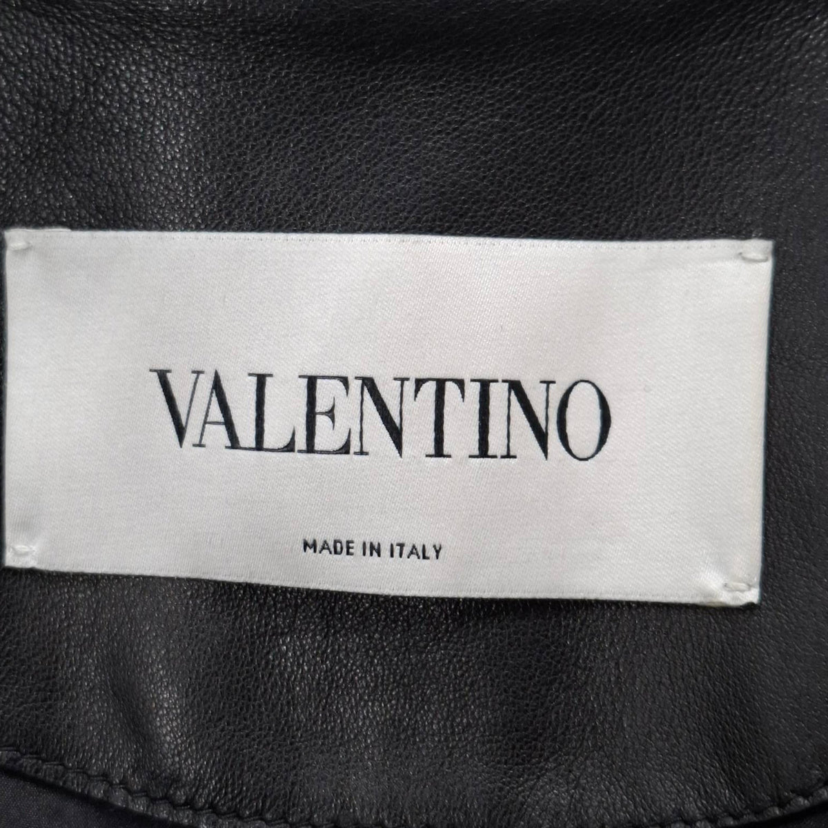 Valentino Pleated Jacket in Black Leather