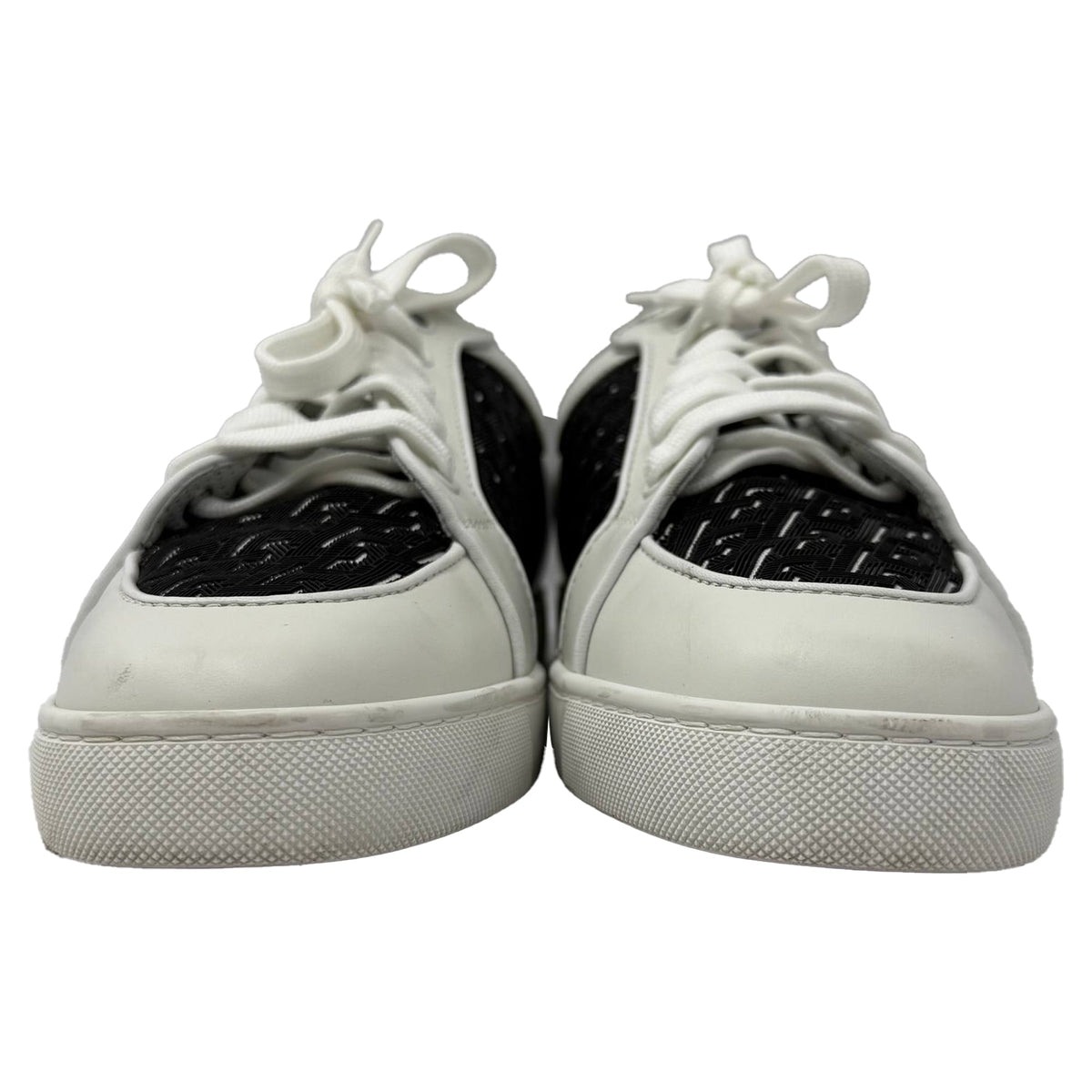 Christian Louboutin Rantulow Rubber-Trimmed Sneakers in White Leather