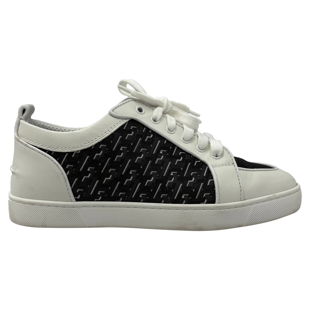 Christian Louboutin Rantulow Rubber-Trimmed Sneakers in White Leather