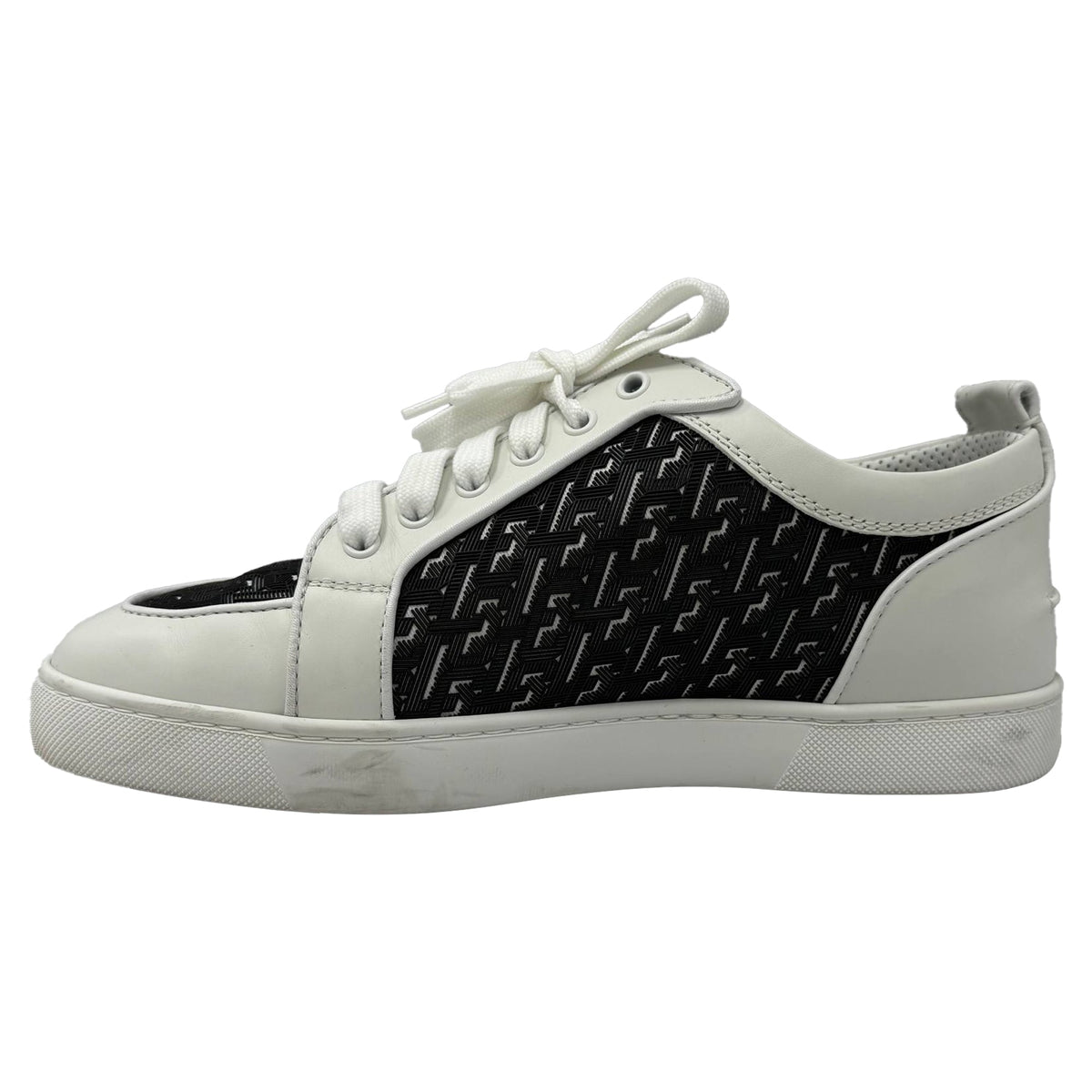 Christian Louboutin Rantulow Rubber-Trimmed Sneakers in White Leather