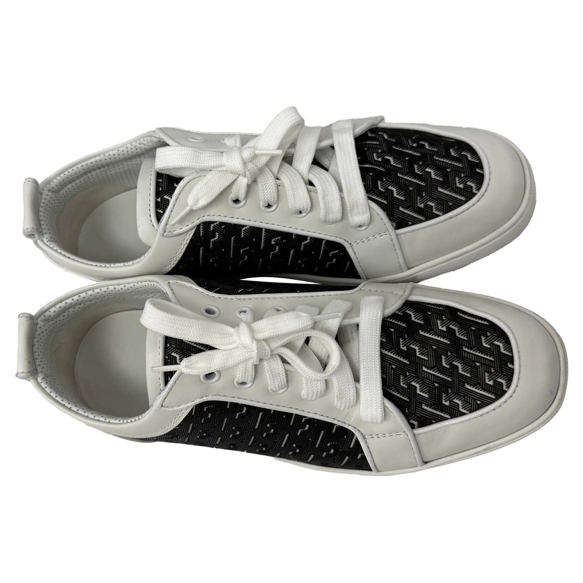 Christian Louboutin Rantulow Rubber-Trimmed Sneakers in White Leather