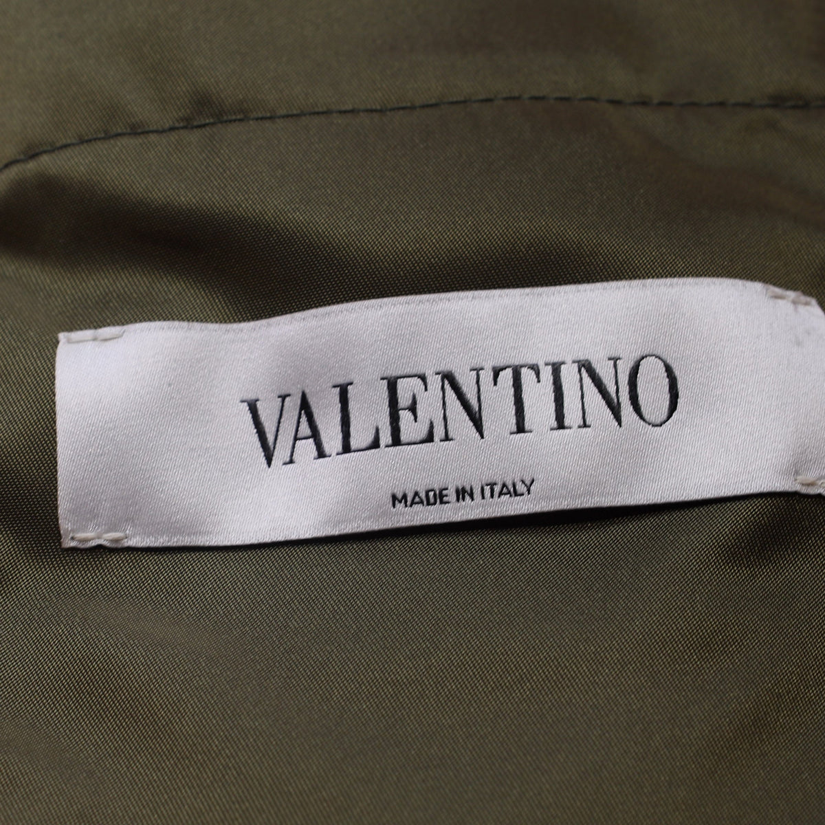 Valentino Garavani Zipped Butterfly Patchwork Bomber Jacket in Olive Polyamide