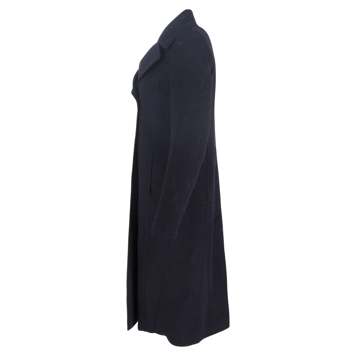 Valentino Garavani Double-Breasted Long Coat in Dark Navy Wool