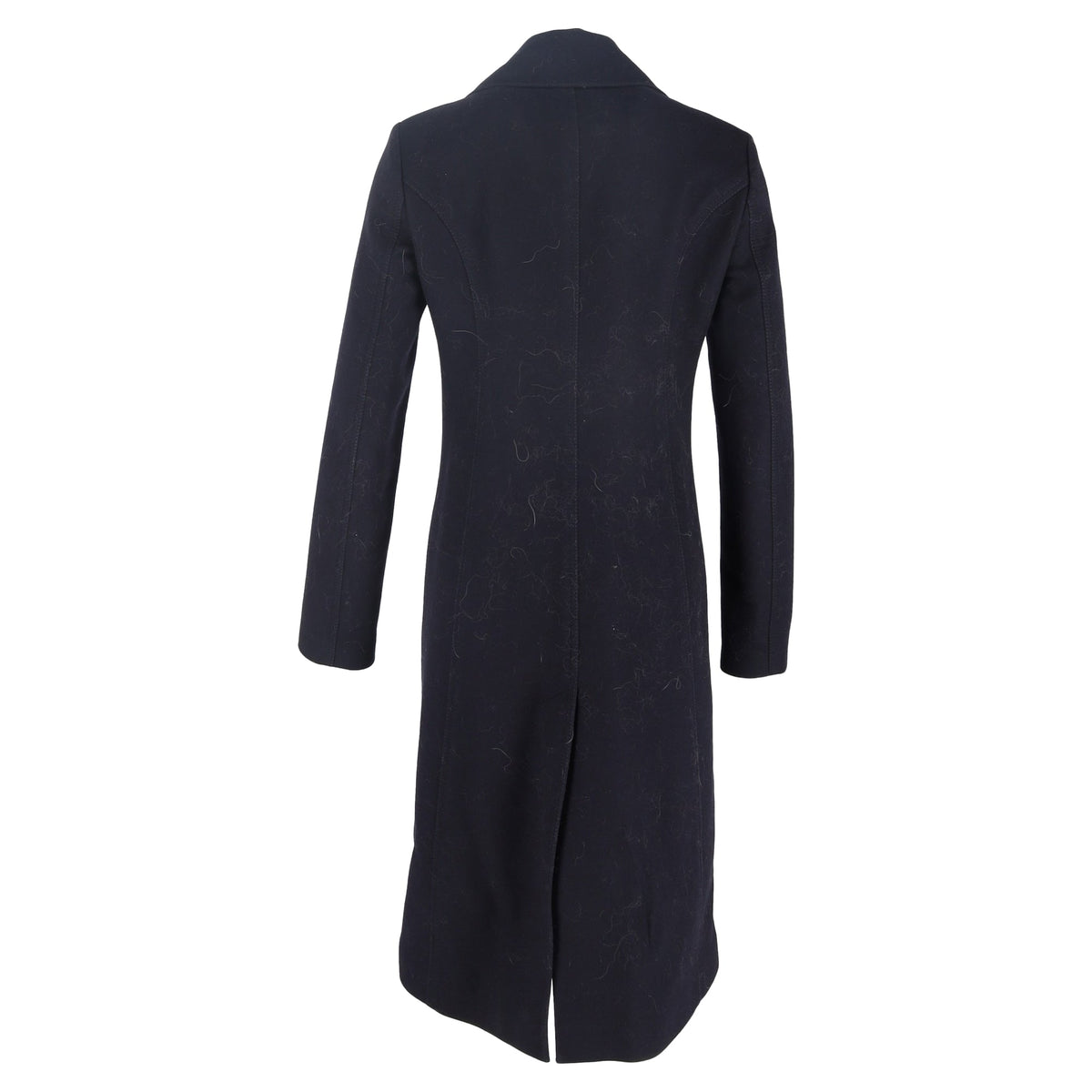 Valentino Garavani Double-Breasted Long Coat in Dark Navy Wool