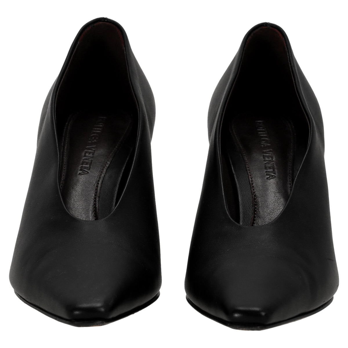 Bottega Veneta Almond Pumps in Black Lamb Leather