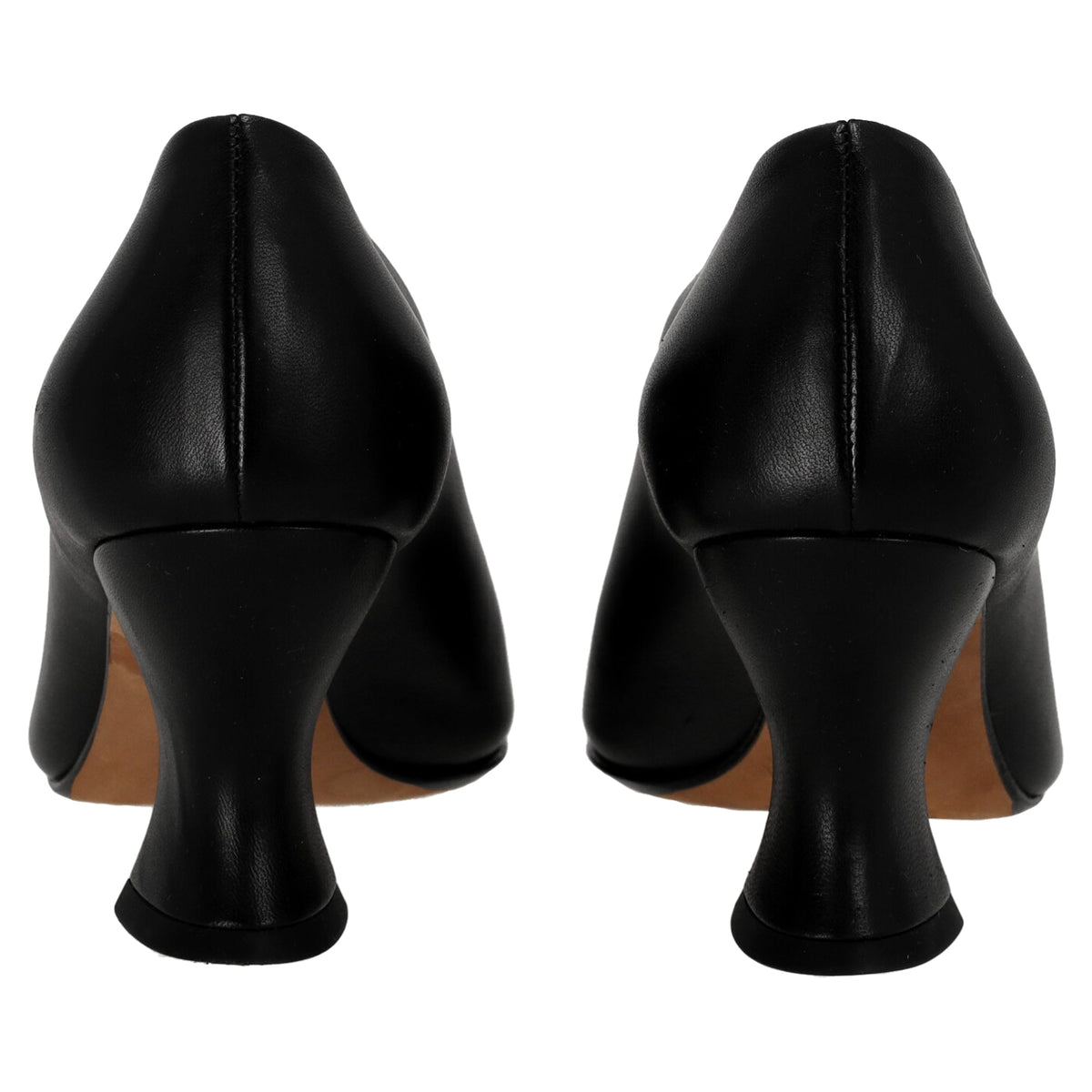 Bottega Veneta Almond Pumps in Black Lamb Leather
