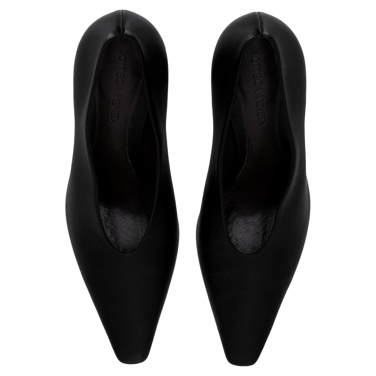 Bottega Veneta Almond Pumps in Black Lamb Leather
