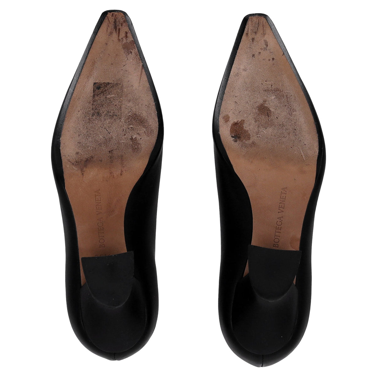 Bottega Veneta Almond Pumps in Black Lamb Leather
