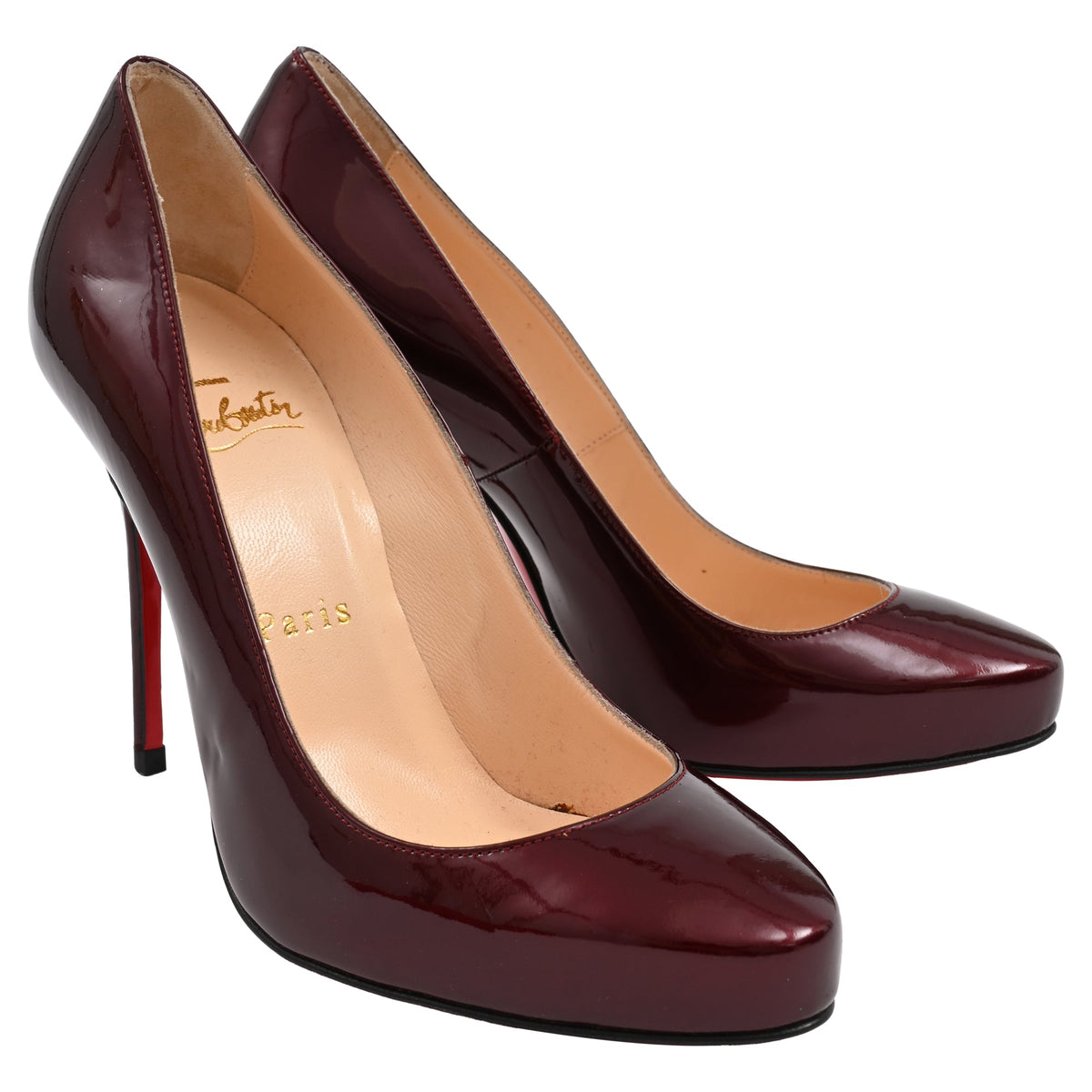 Christian Louboutin Fifi Pumps in Burgundy Patent Leather