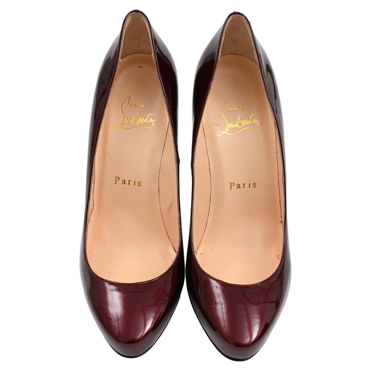 Christian Louboutin Fifi Pumps in Burgundy Patent Leather