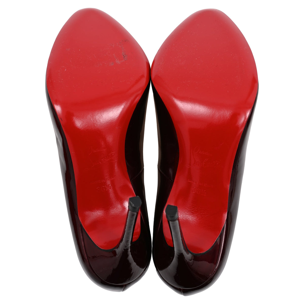 Christian Louboutin Fifi Pumps in Burgundy Patent Leather