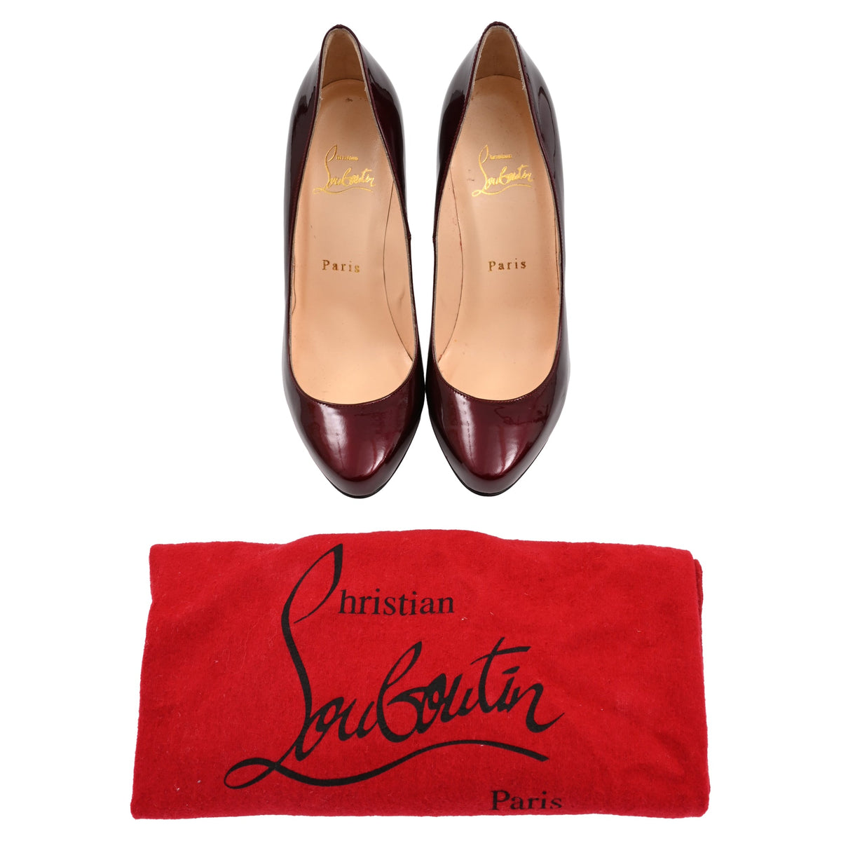 Christian Louboutin Fifi Pumps in Burgundy Patent Leather