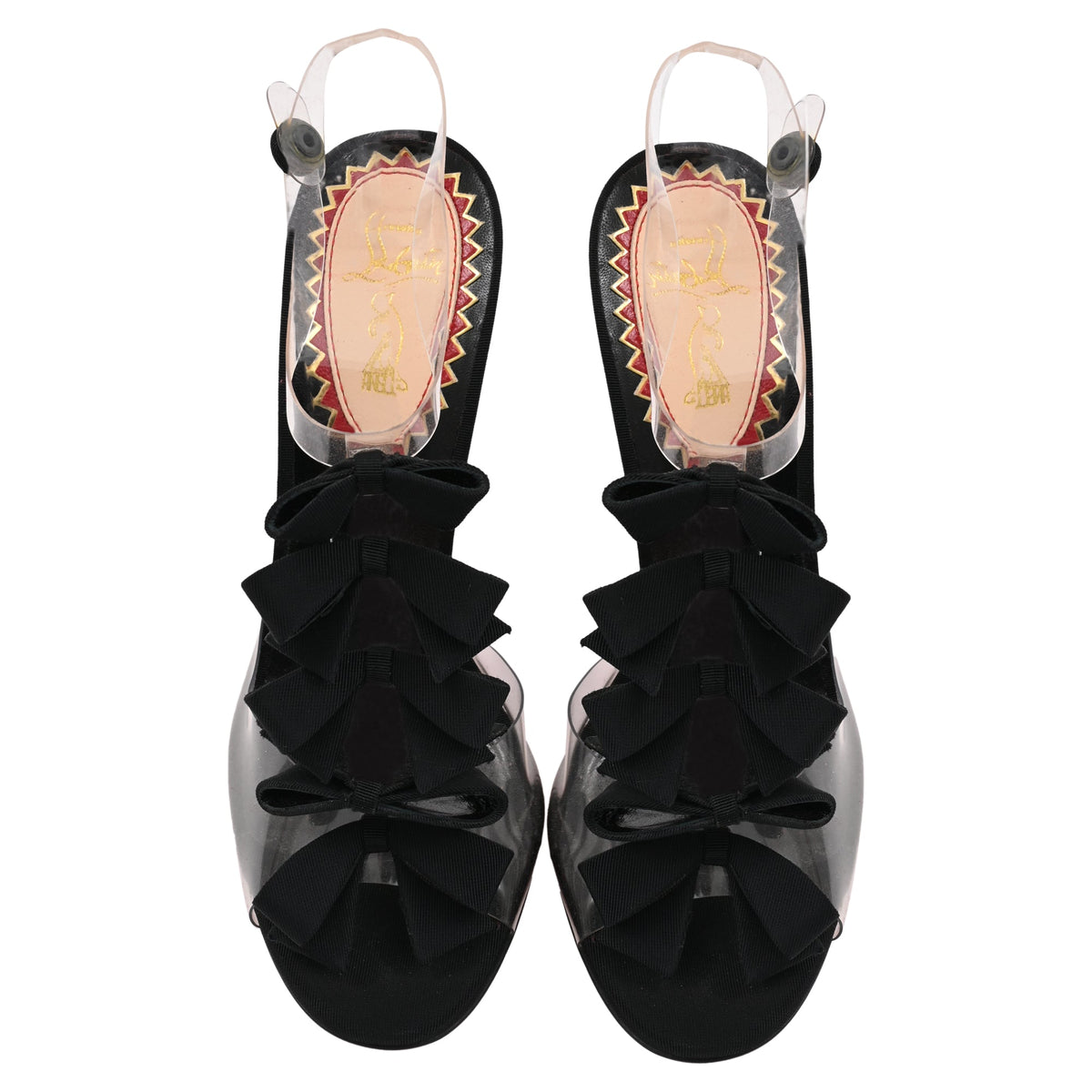 Christian Louboutin Bow Bow Sandal heels in Black PVC