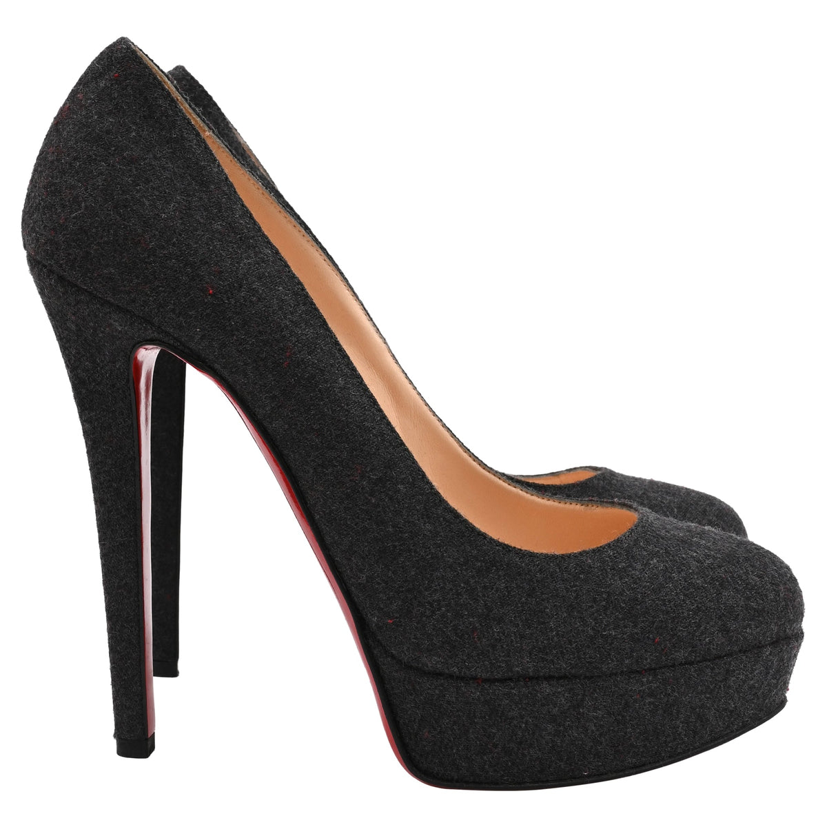Christian Louboutin Bianca Platform Pumps in Grey Wool