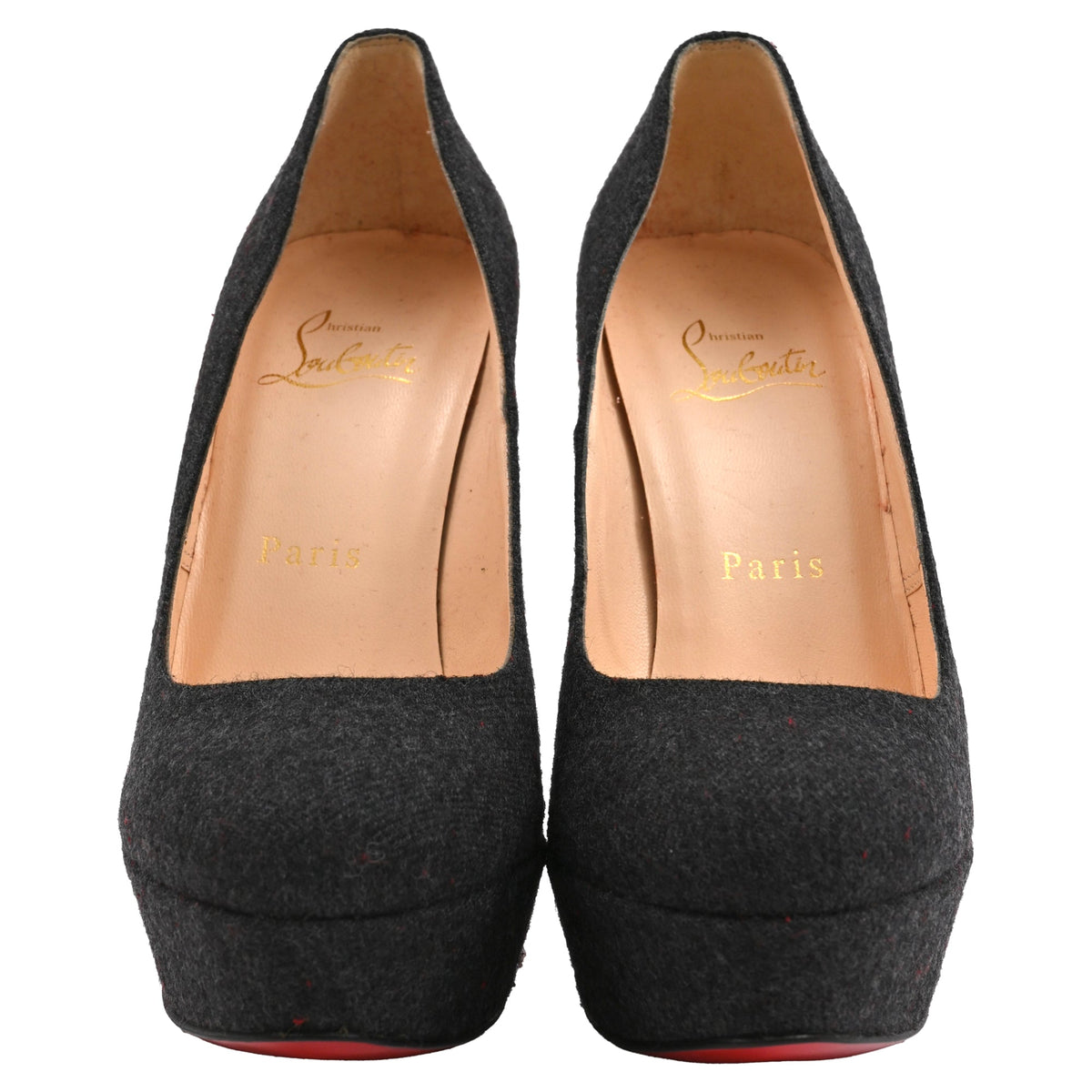 Christian Louboutin Bianca Platform Pumps in Grey Wool