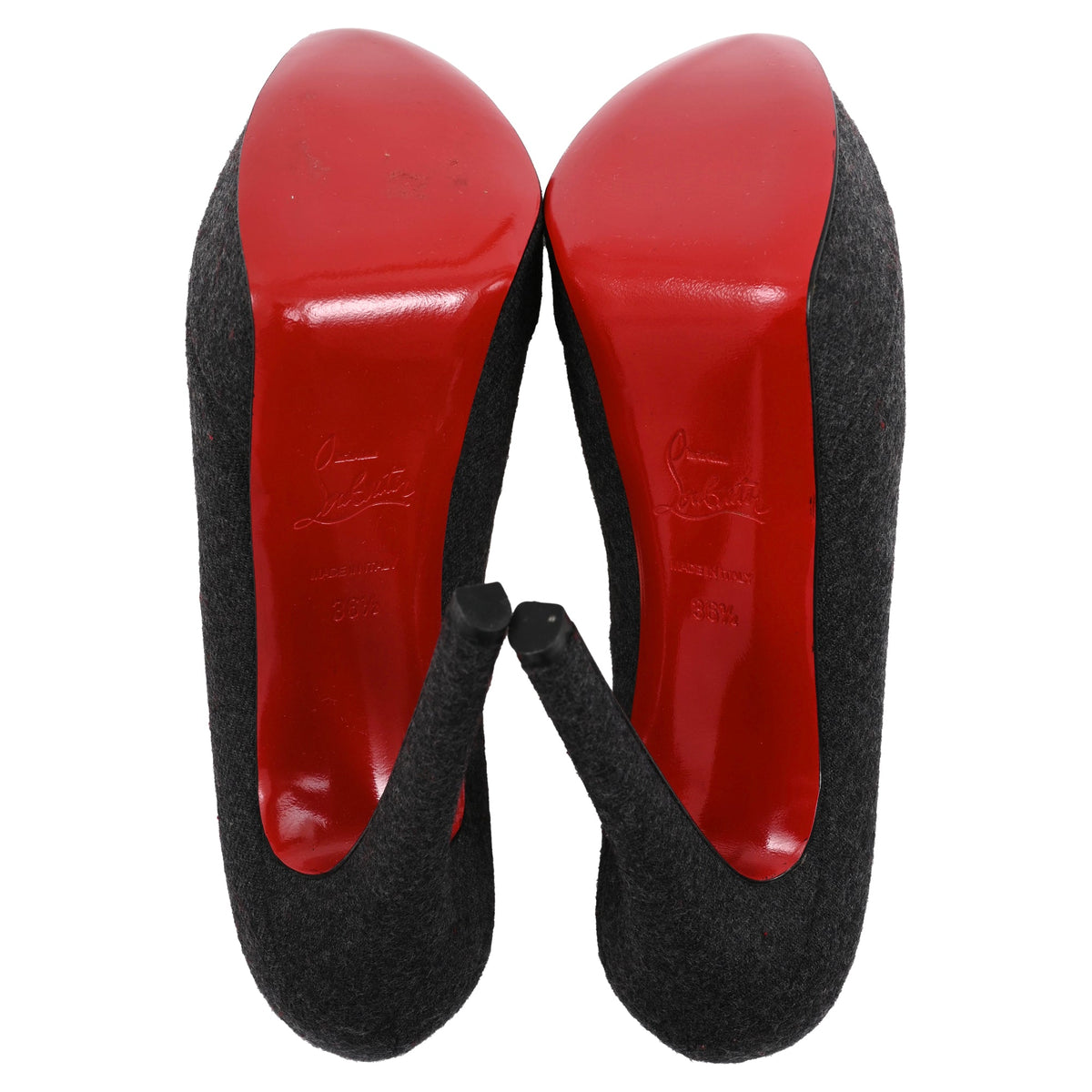 Christian Louboutin Bianca Platform Pumps in Grey Wool