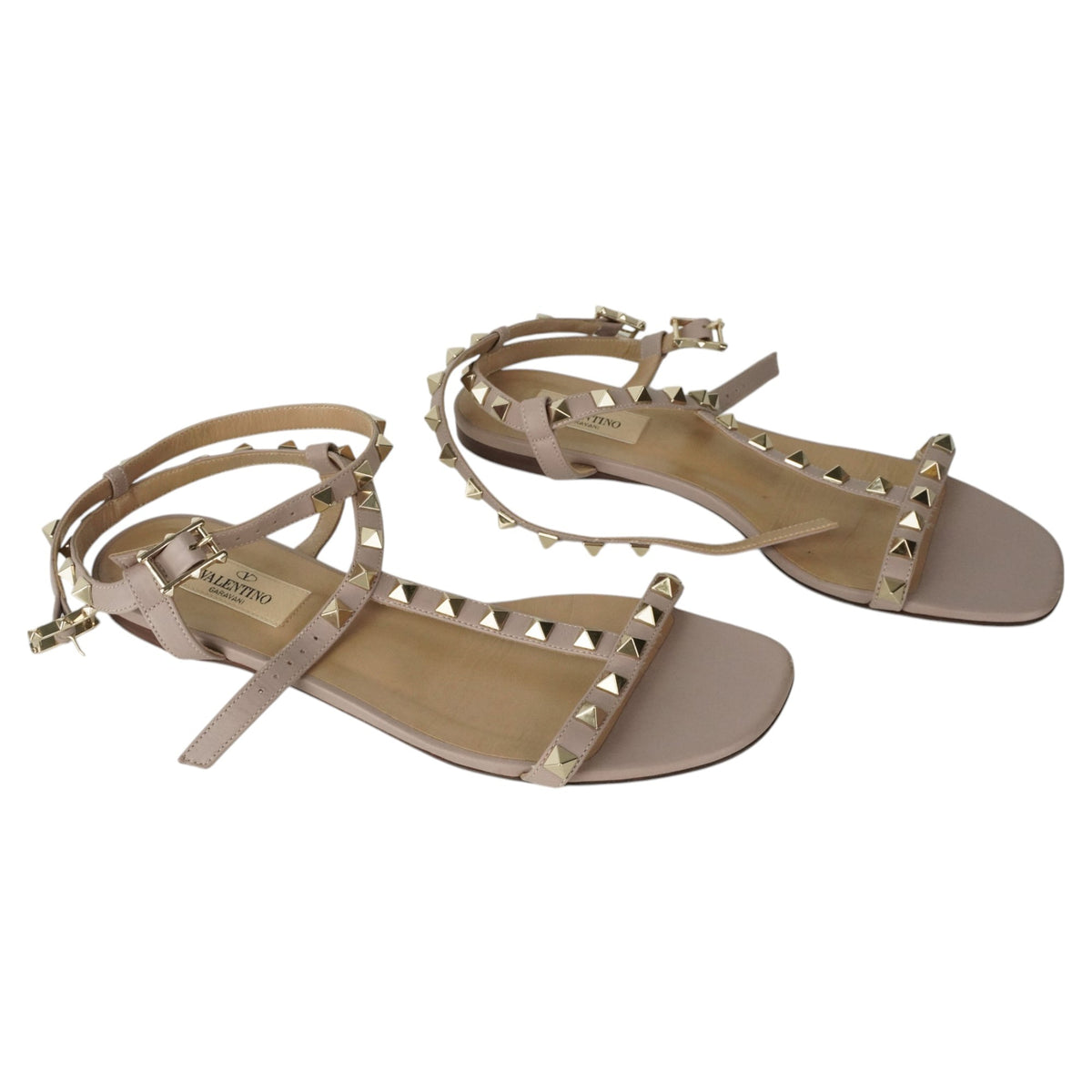 VALENTINO GARAVANI Light Rockstud Flat Sandals