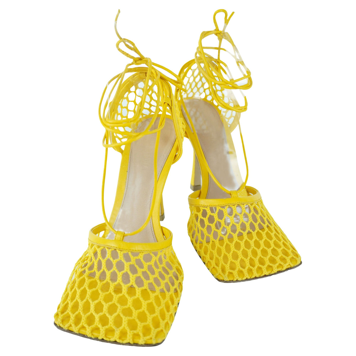 Bottega Veneta Stretch Cloth Yellow Sandals