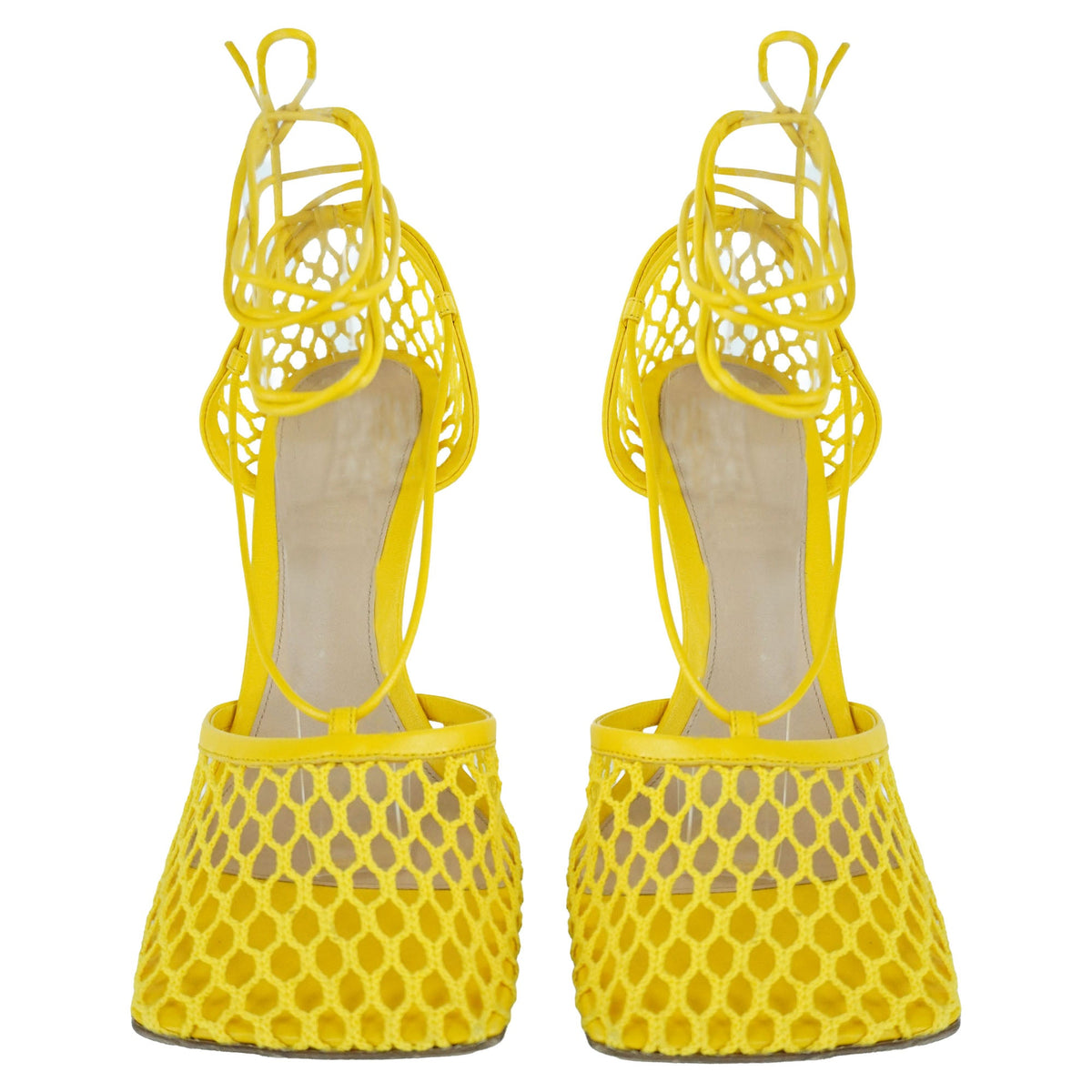 Bottega Veneta Stretch Cloth Yellow Sandals