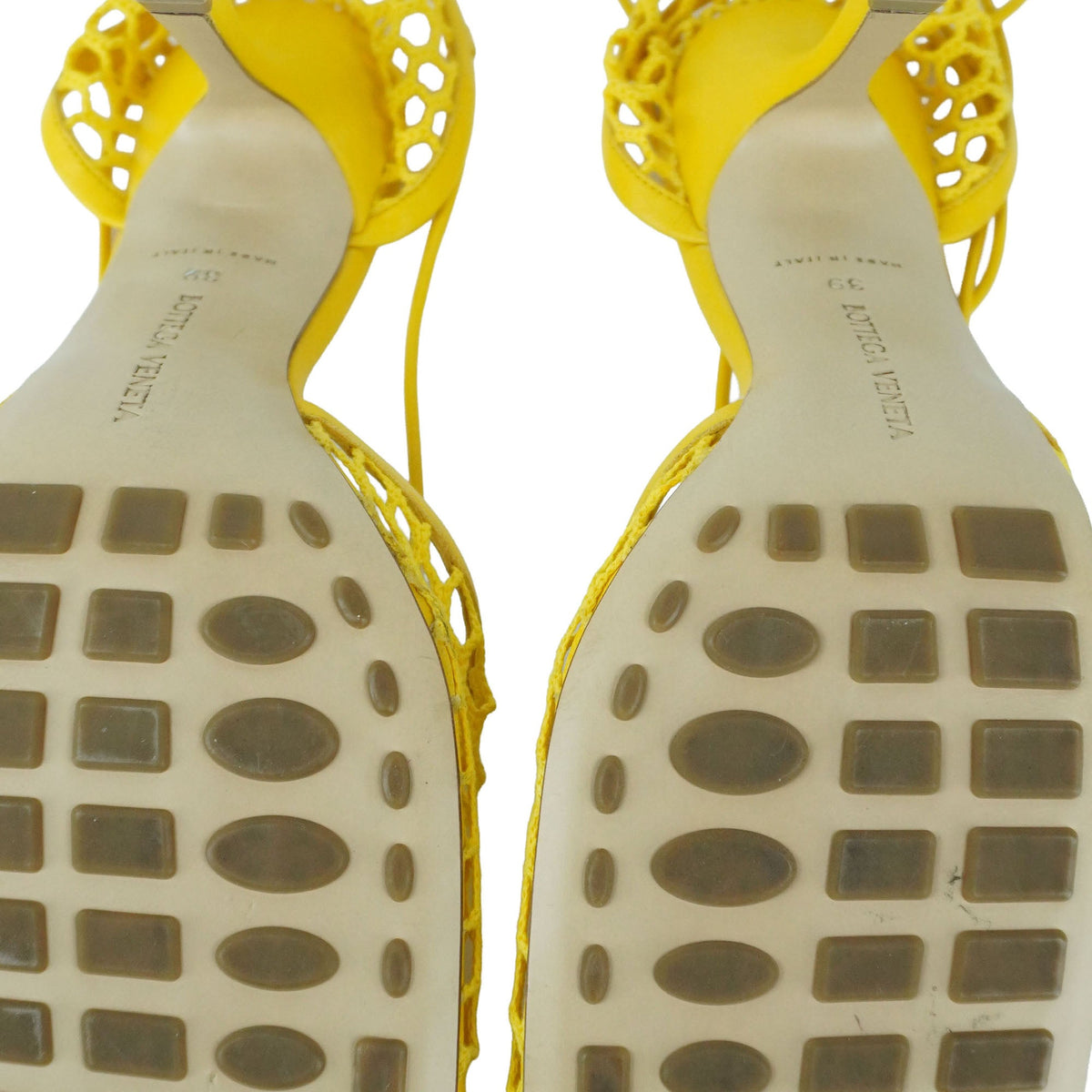 Bottega Veneta Stretch Cloth Yellow Sandals