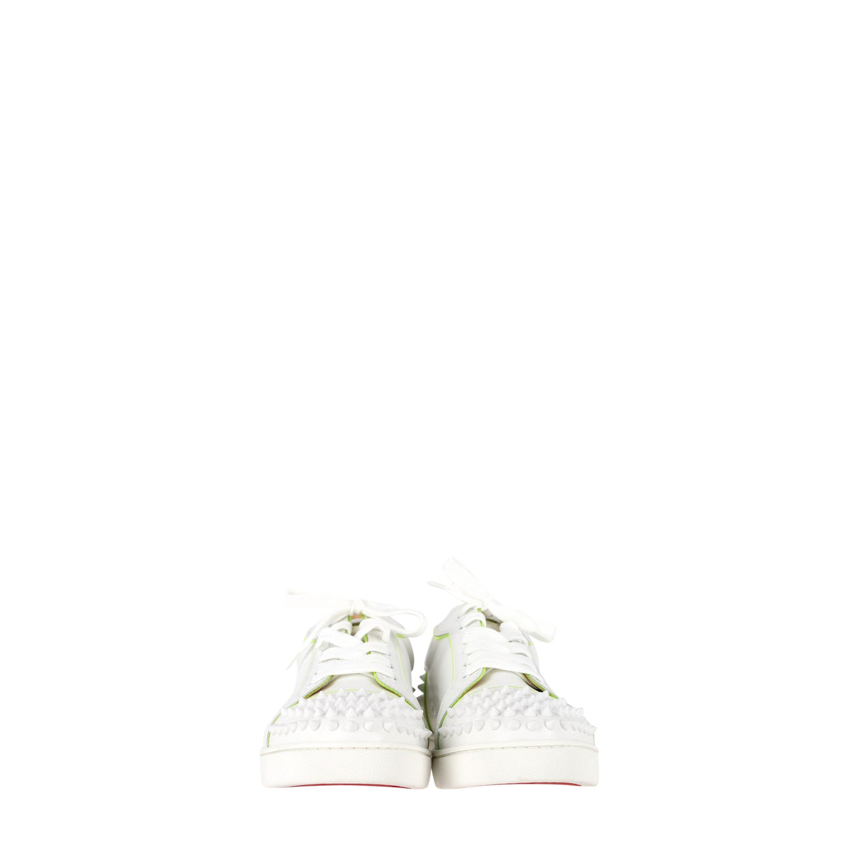 Christian Louboutin Vieira Spikes Sneakers in White Leather
