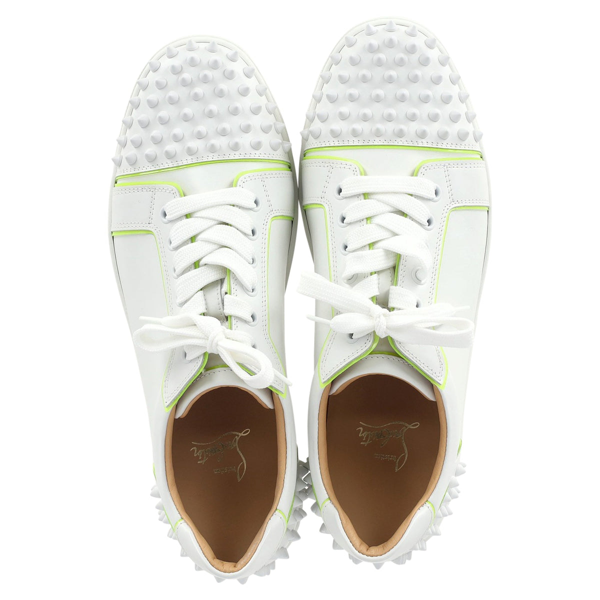 Christian Louboutin Vieira Spikes Sneakers in White Leather