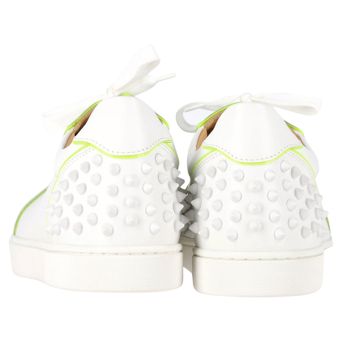 Christian Louboutin Vieira Spikes Sneakers in White Leather