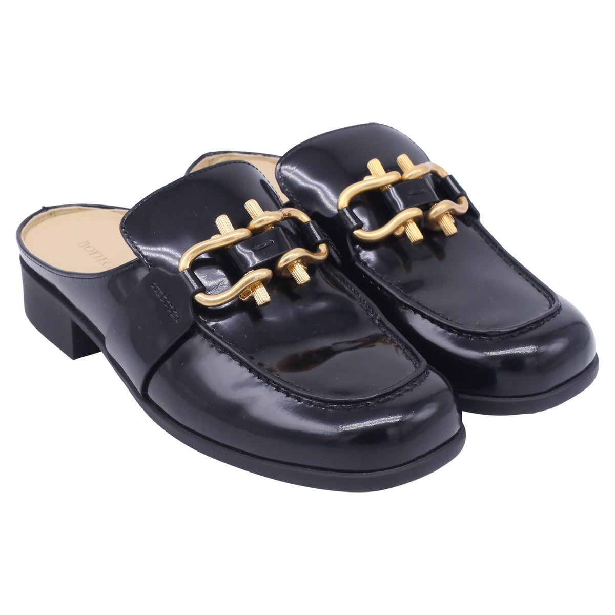 Bottega Veneta Monsieur Mules in Black Calf Leather