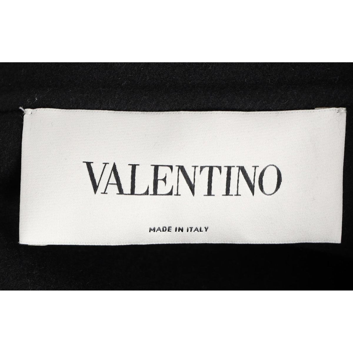 Valentino Single-Breasted Long Coat in Black Wool