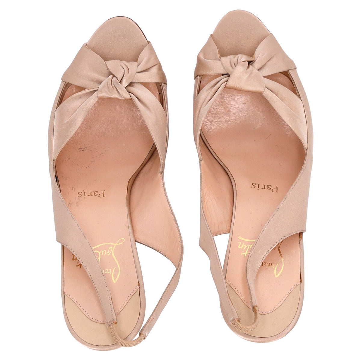 Christian Louboutin Moustique Slingback Pumps in Pink Satin