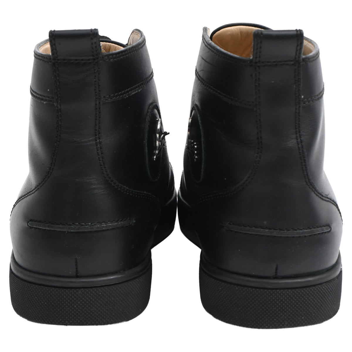 Christian Louboutin Louis High-Top Sneakers in Black Calf Leather