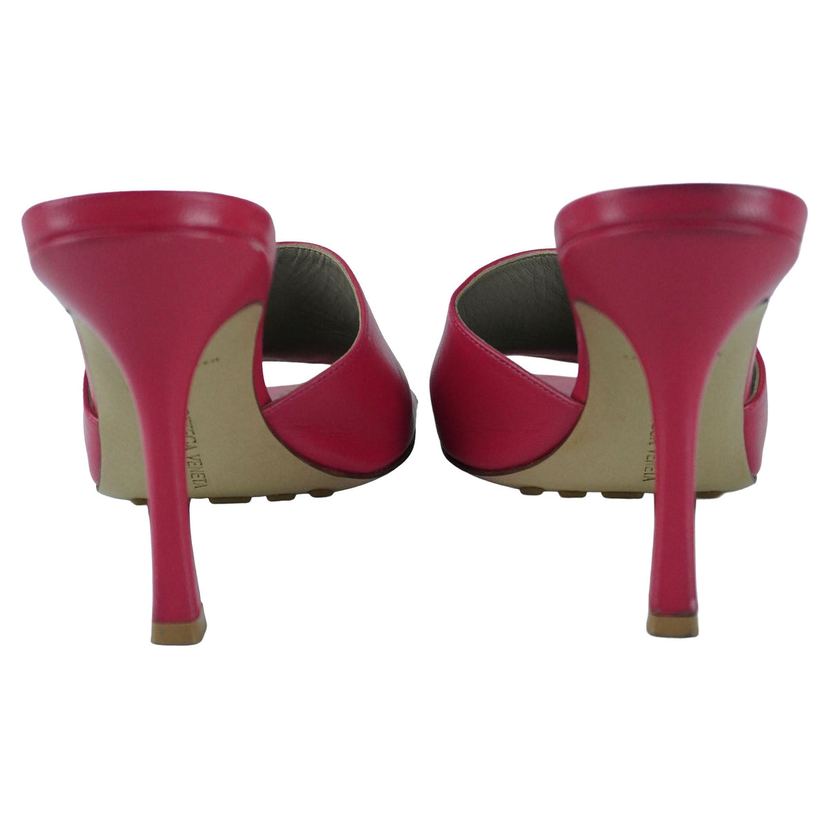 Bottega Veneta Pink Stretch Heeled Mules