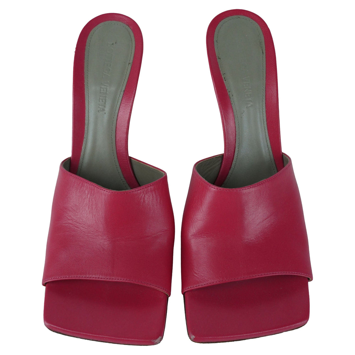 Bottega Veneta Pink Stretch Heeled Mules