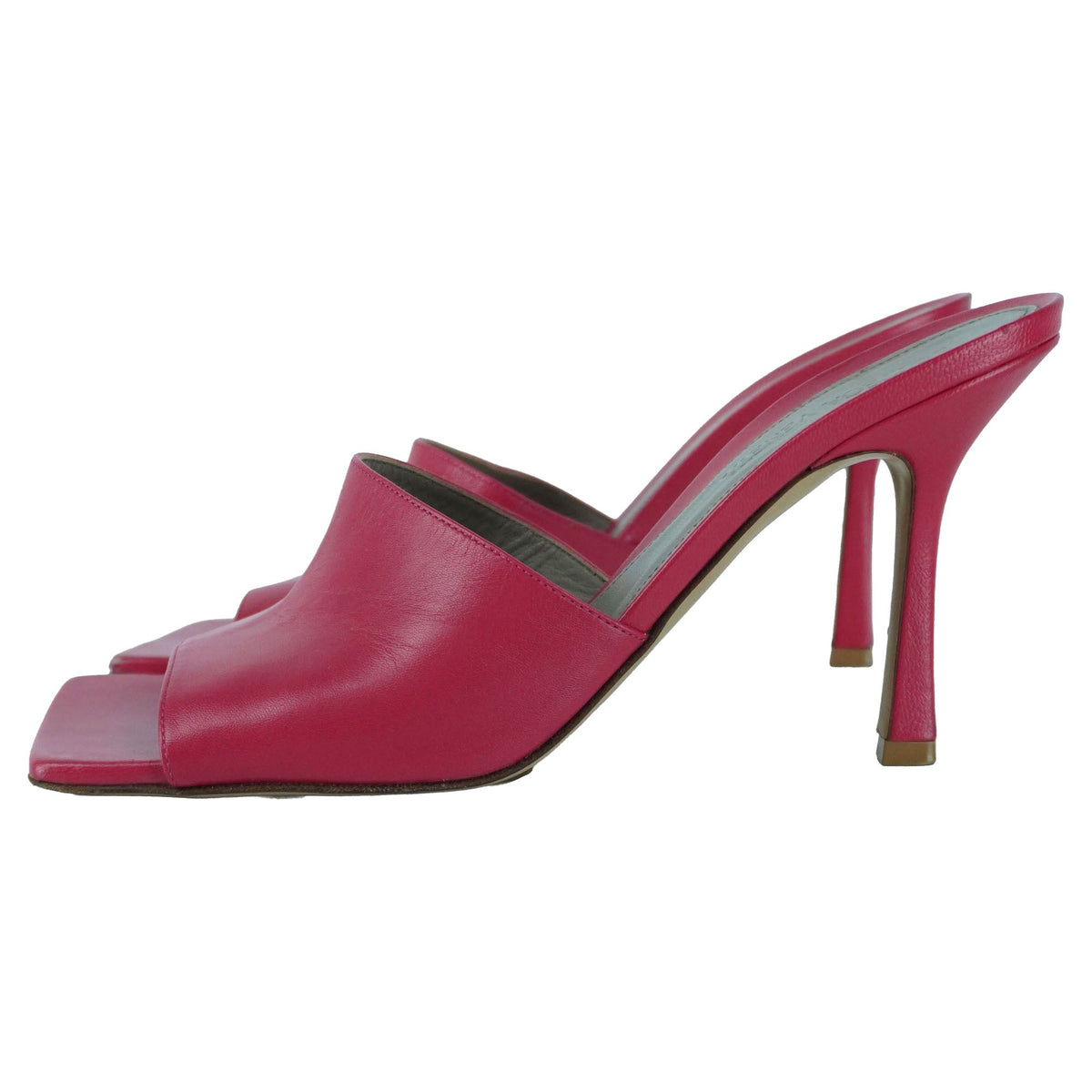Bottega Veneta Pink Stretch Heeled Mules