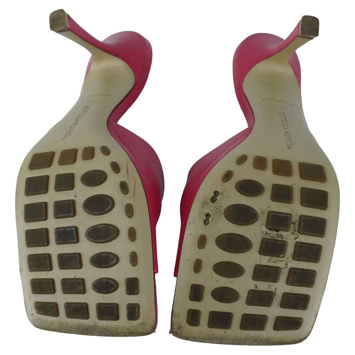 Bottega Veneta Pink Stretch Heeled Mules