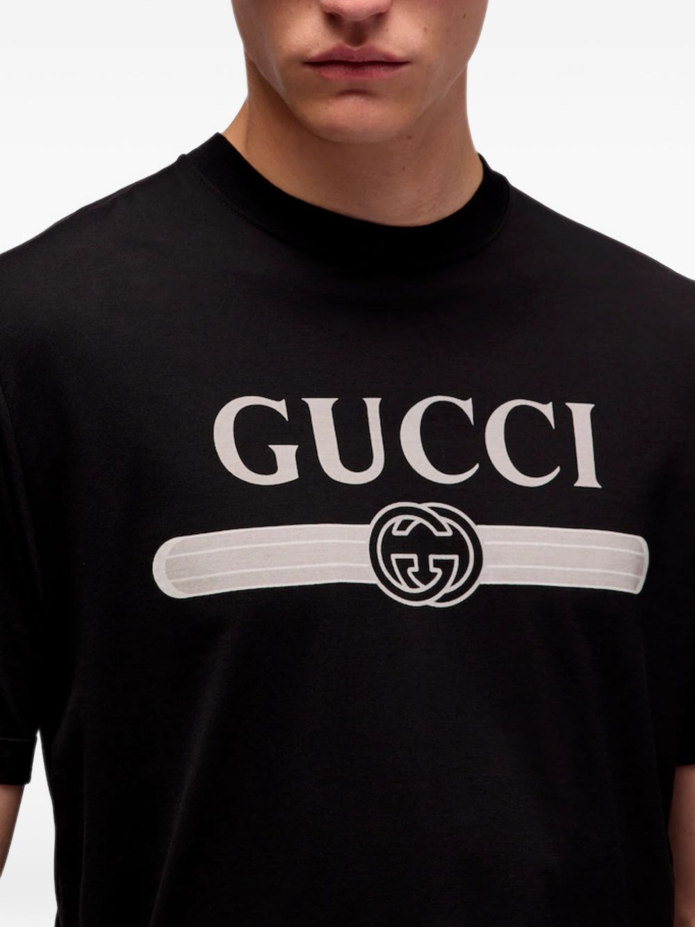 Gucci Men Logo Cotton T-Shirt