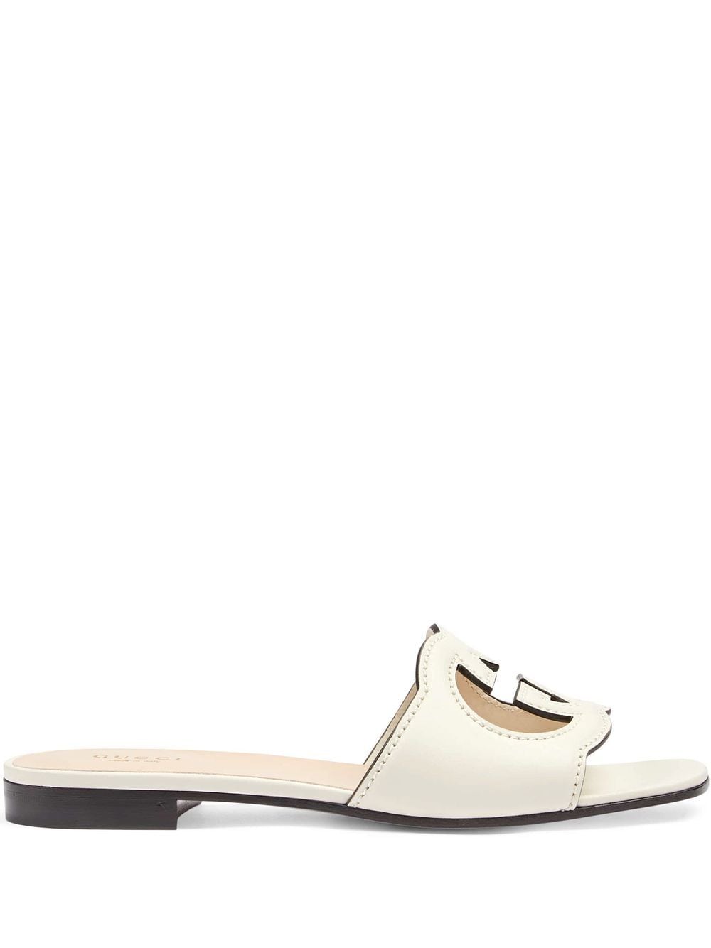 Gucci Women Gucci Cut Leather Flat Sandals