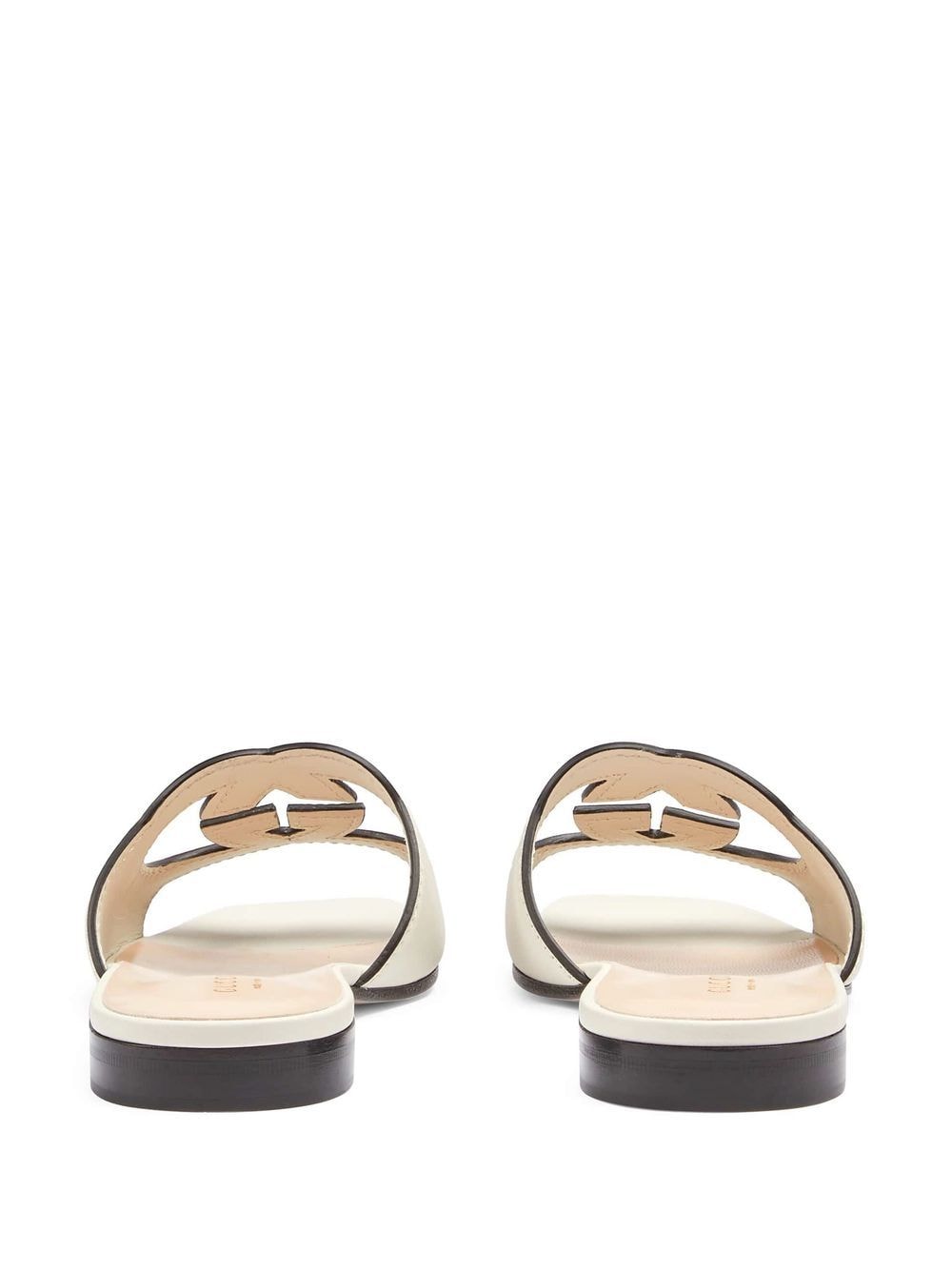 Gucci Women Gucci Cut Leather Flat Sandals