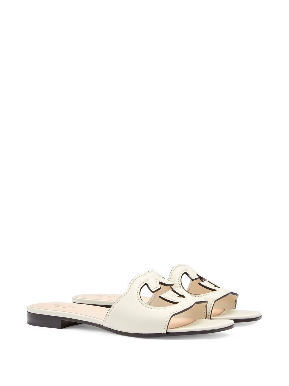 Gucci Women Gucci Cut Leather Flat Sandals