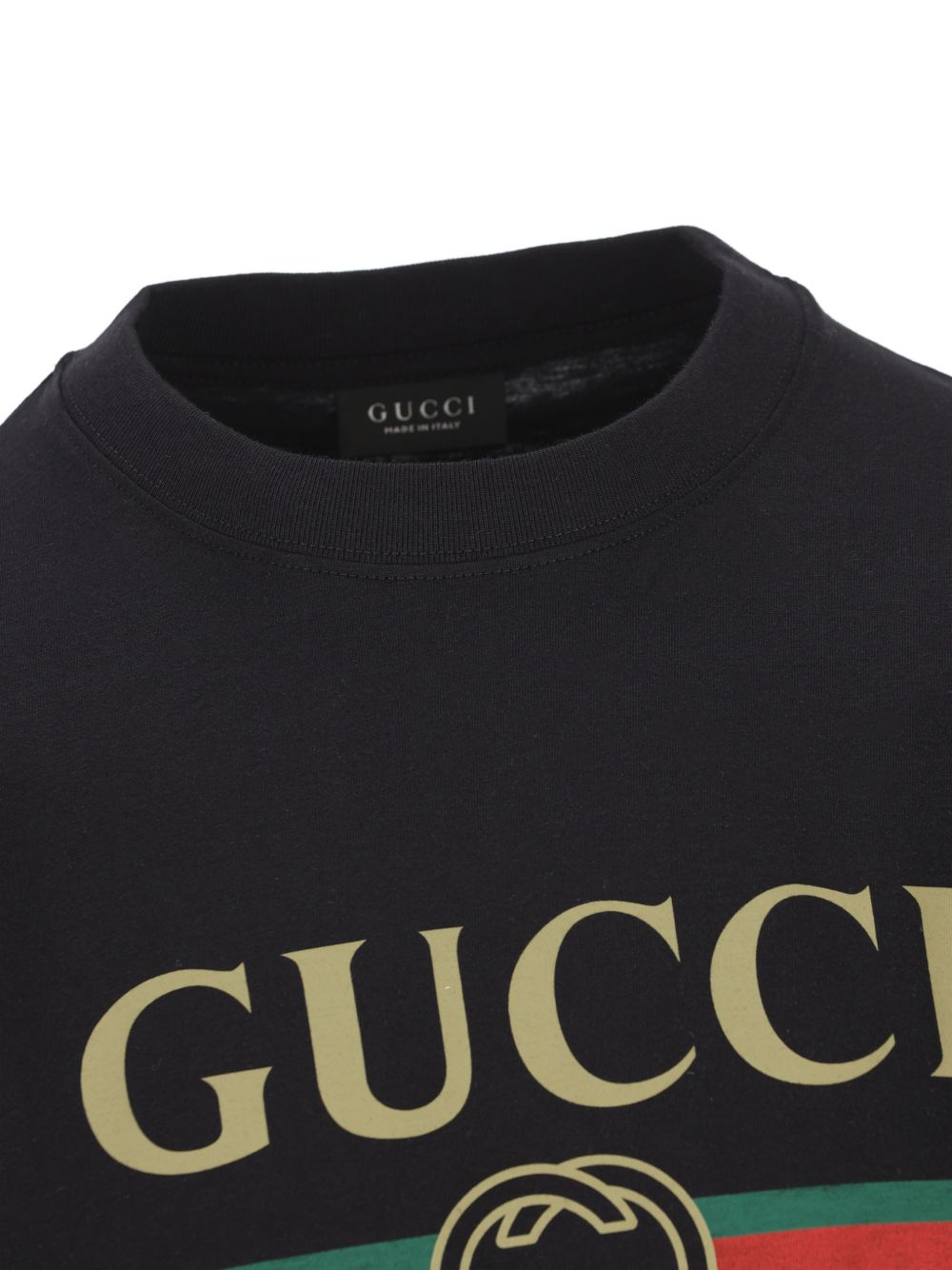 Gucci Men Gucci Fake Cotton And Silk T-Shirt
