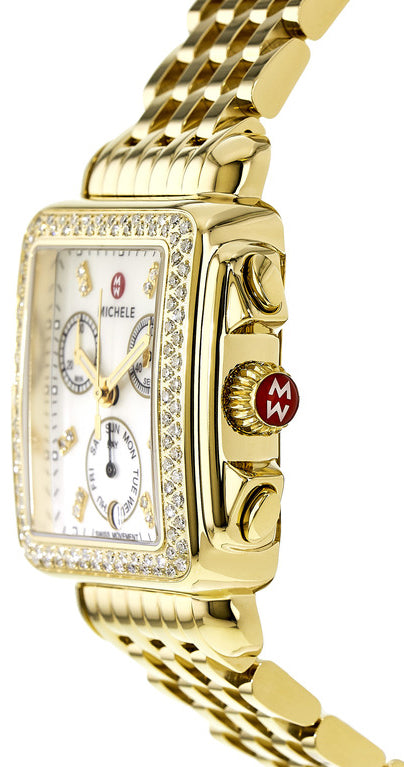 Michele Deco Pearl Gold Diamonds Women's Watch MWW06P000100