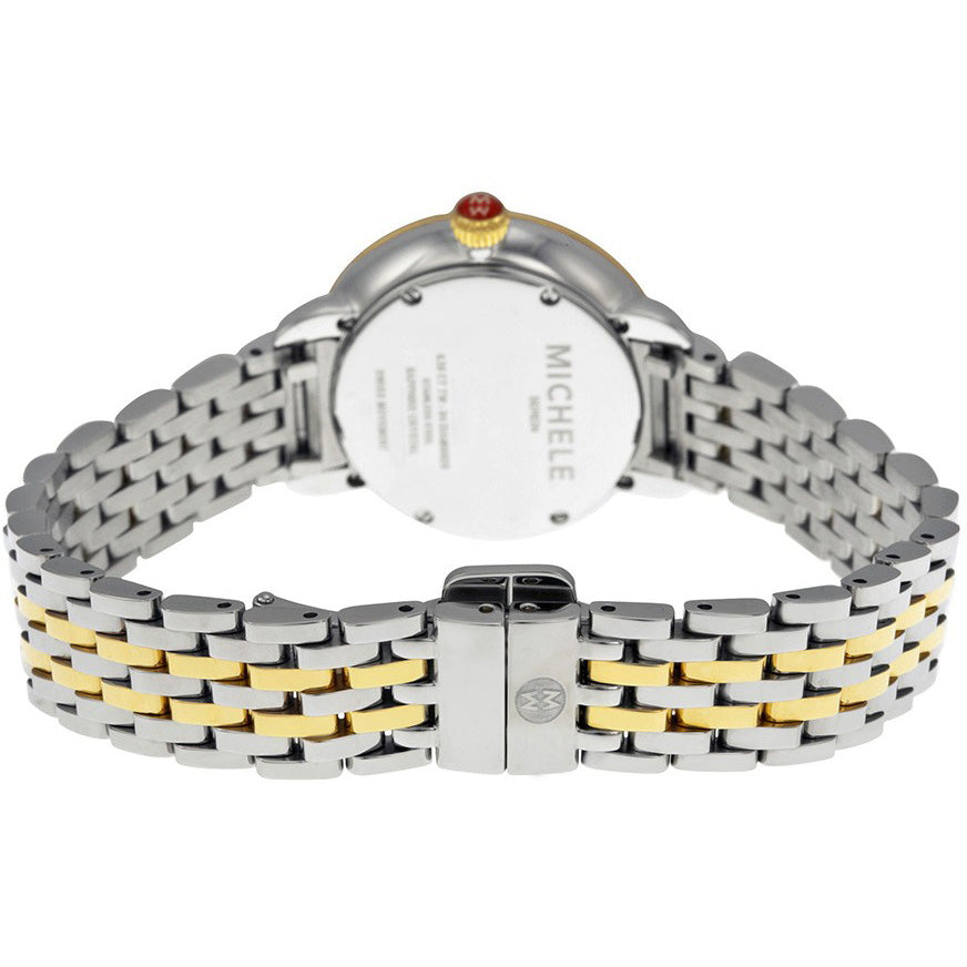 Michele Serein 12 Pearl White Dial Yellow Gold & Diamond Ladies Watch MWW21E000007