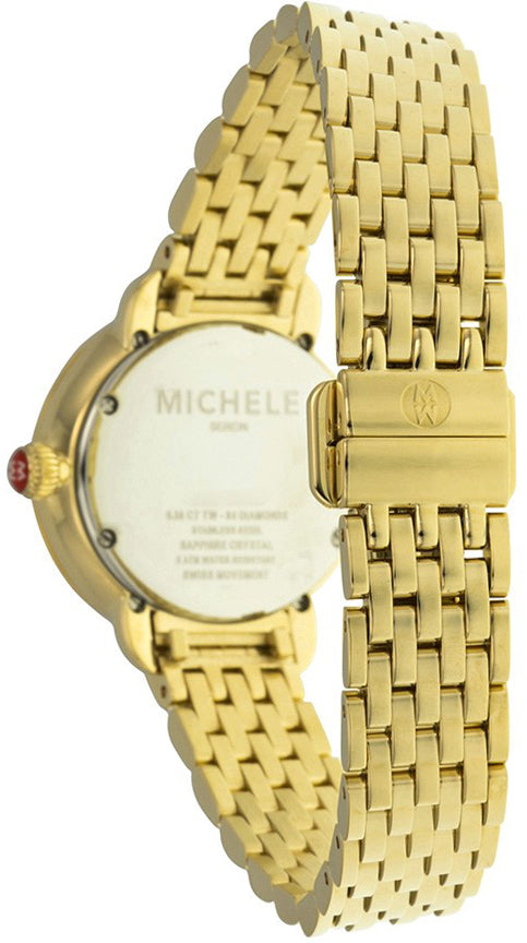 Michele Serein 12 Pearl White Dial & Gold Ladies Watch MWW21E000013