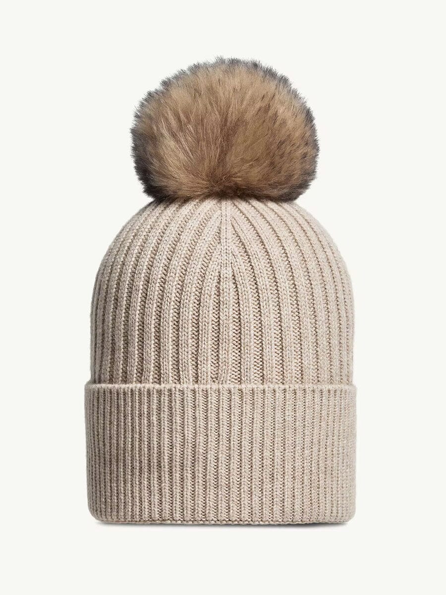 Cashmere Beanie with Pom Pom