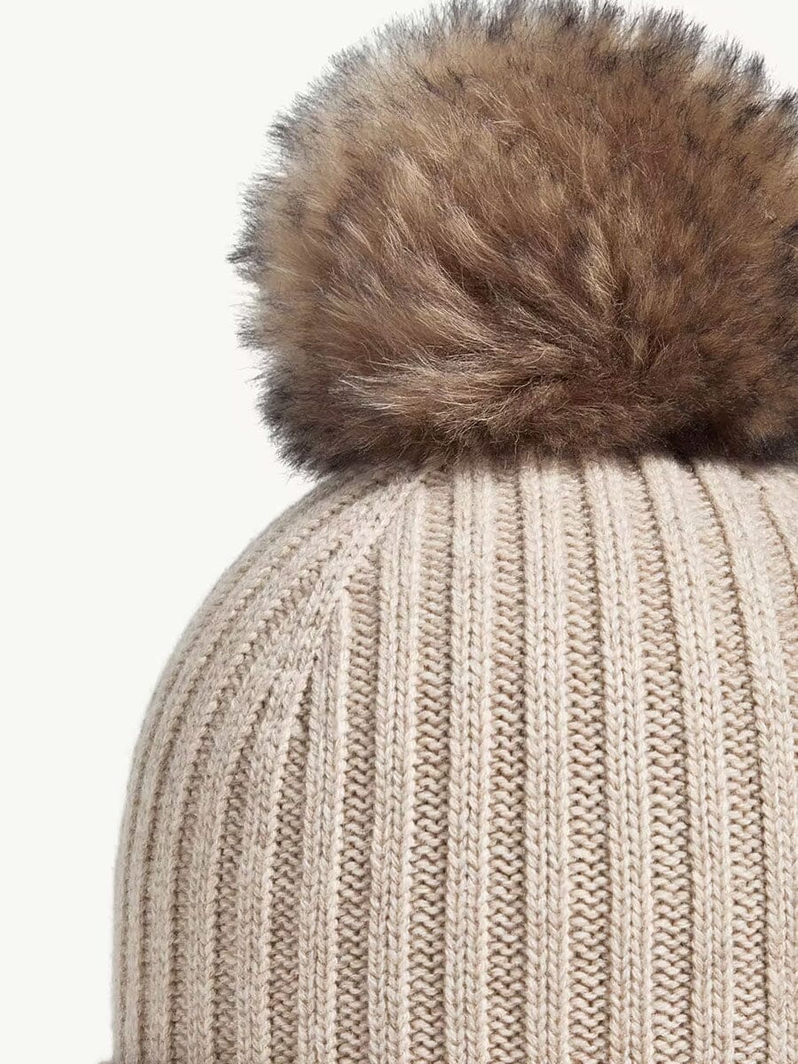 Cashmere Beanie with Pom Pom