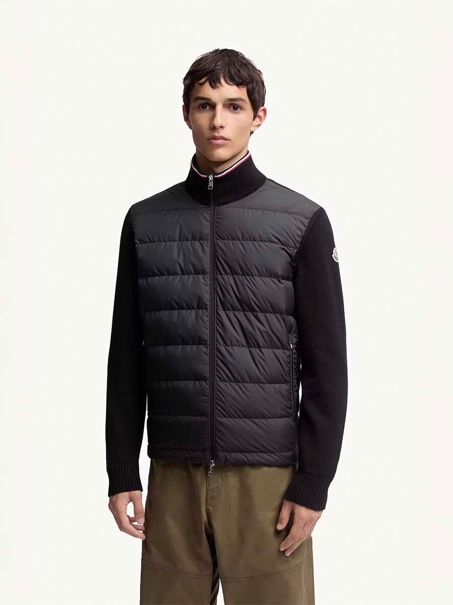 Men's Padded Zip-Up Cotton Cardigan