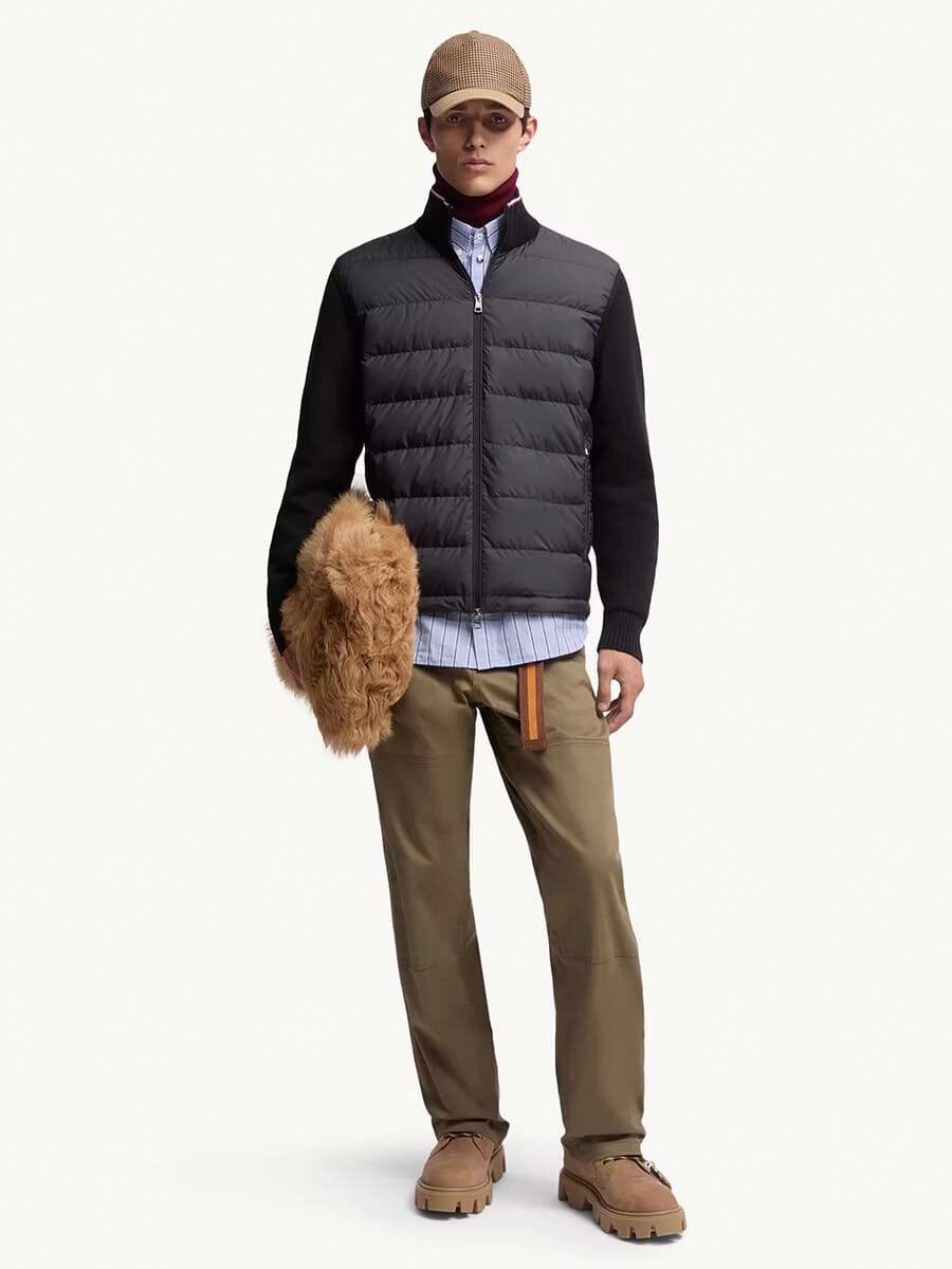 Men's Padded Zip-Up Cotton Cardigan