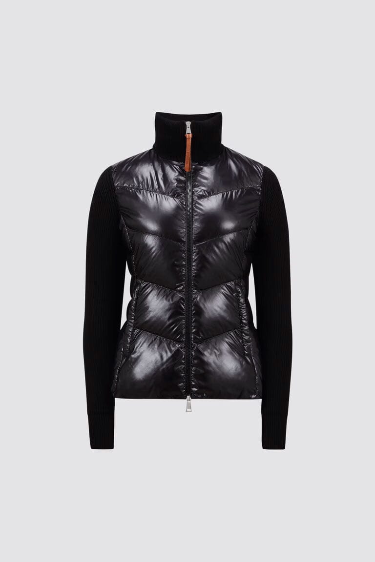 Women's Padded Wool Zip-Up Cardigan